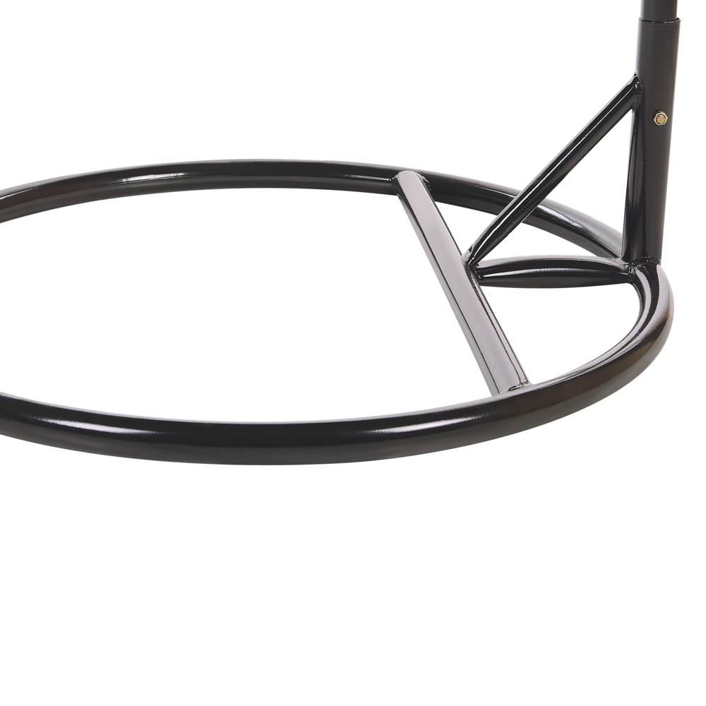 Sedia sospesa poltrona pensile con struttura in metallo rattan grigio per interni ed esterni a forma curva Boho