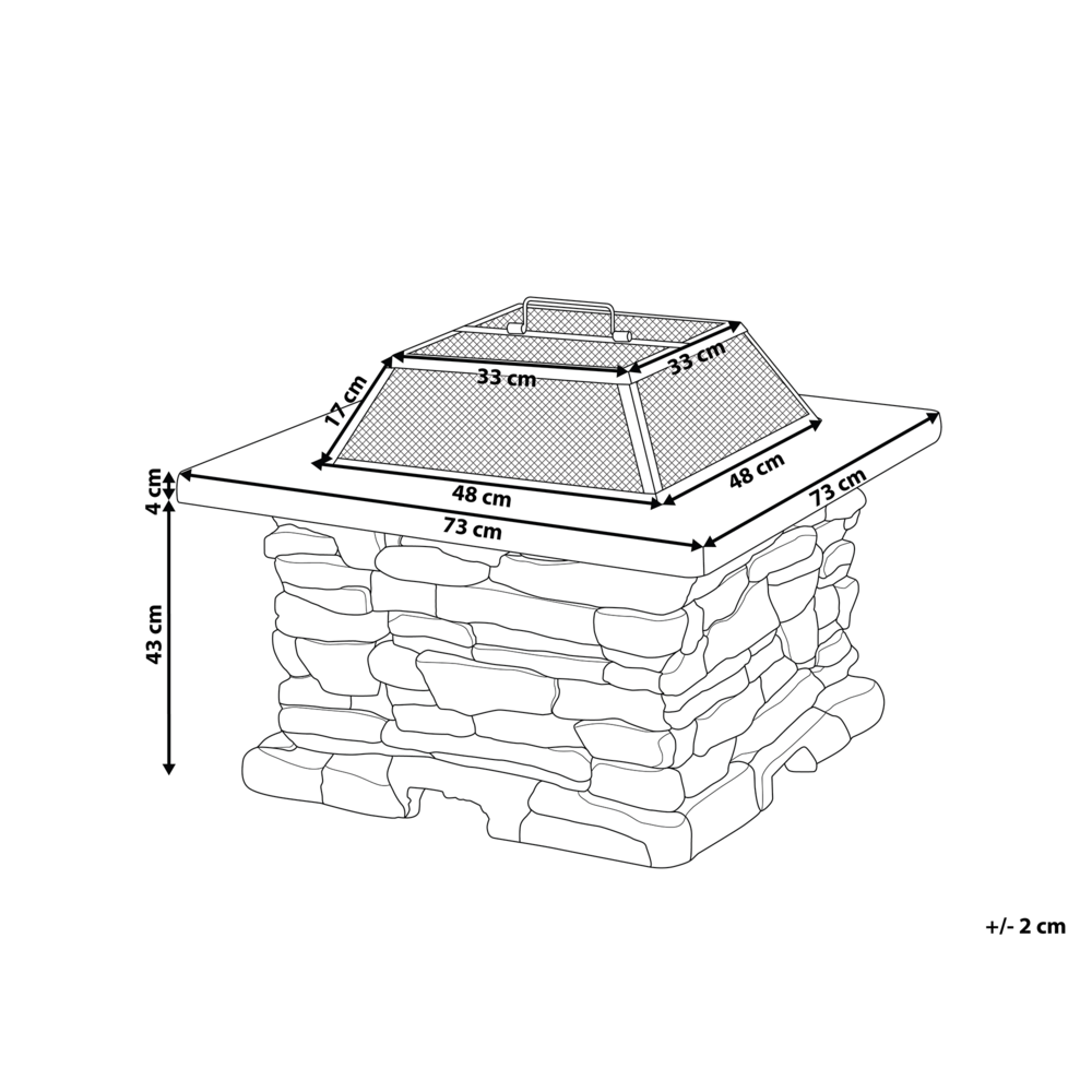 Riscaldatore per braciere grigio Nero con copertura in rete quadrata per esterni