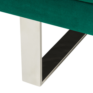 Divano Letto Rivestimento Velluto Verde 3 Posti Meccanismo Click Clack Braccioli Regolabili