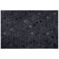 Tappeto Nero Pelle Di Vacchetta 160 x 230 cm Motivo Artigianale A pelo corto Moderno