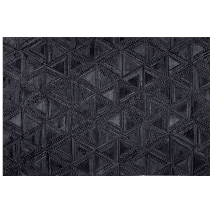Tappeto Nero Pelle Di Vacchetta 160 x 230 cm Motivo Artigianale A pelo corto Moderno