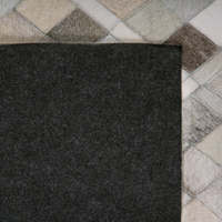 Tappeto tappetino Tappeto Grigio e Beige Pelle Scacchi 140 x 200 cm Rustico Moderno