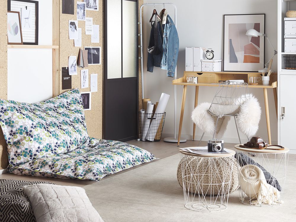 Grande Bean Bag Multicolore motivo floreale foglie per distendersi Zip gigante Beanbag