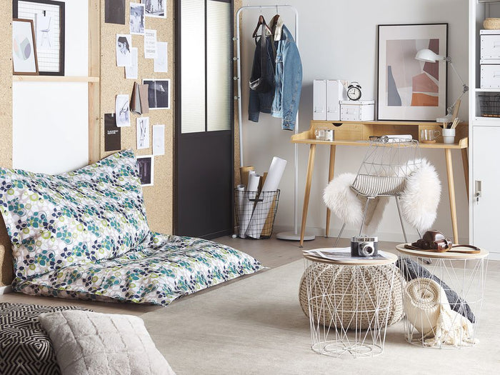 Grande Bean Bag Multicolore motivo floreale foglie per distendersi Zip gigante Beanbag