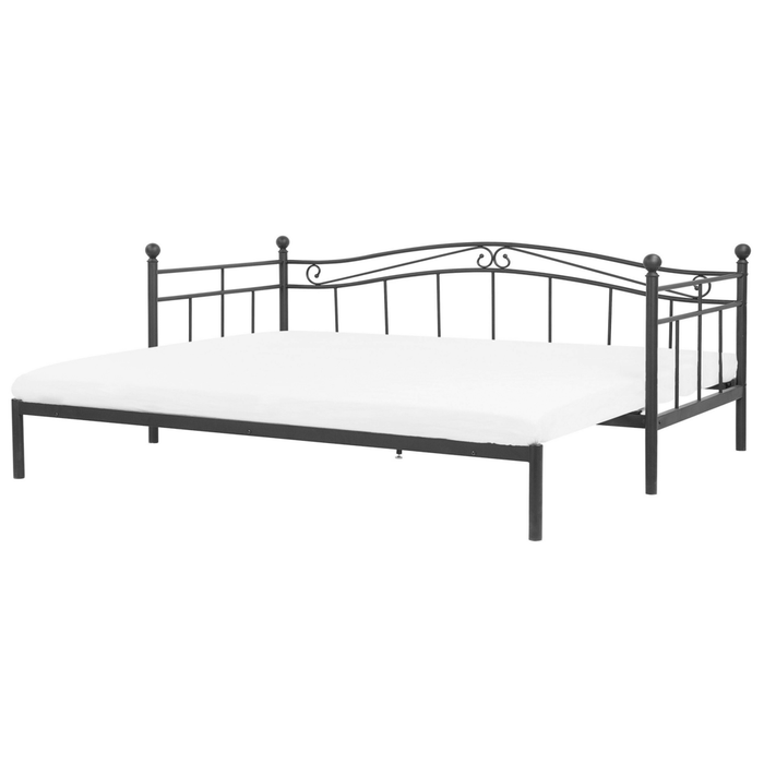 Dormeuse Letto estraibile Nero 80 - 160 x 200 cm Base a doghe estraibile Convertibile