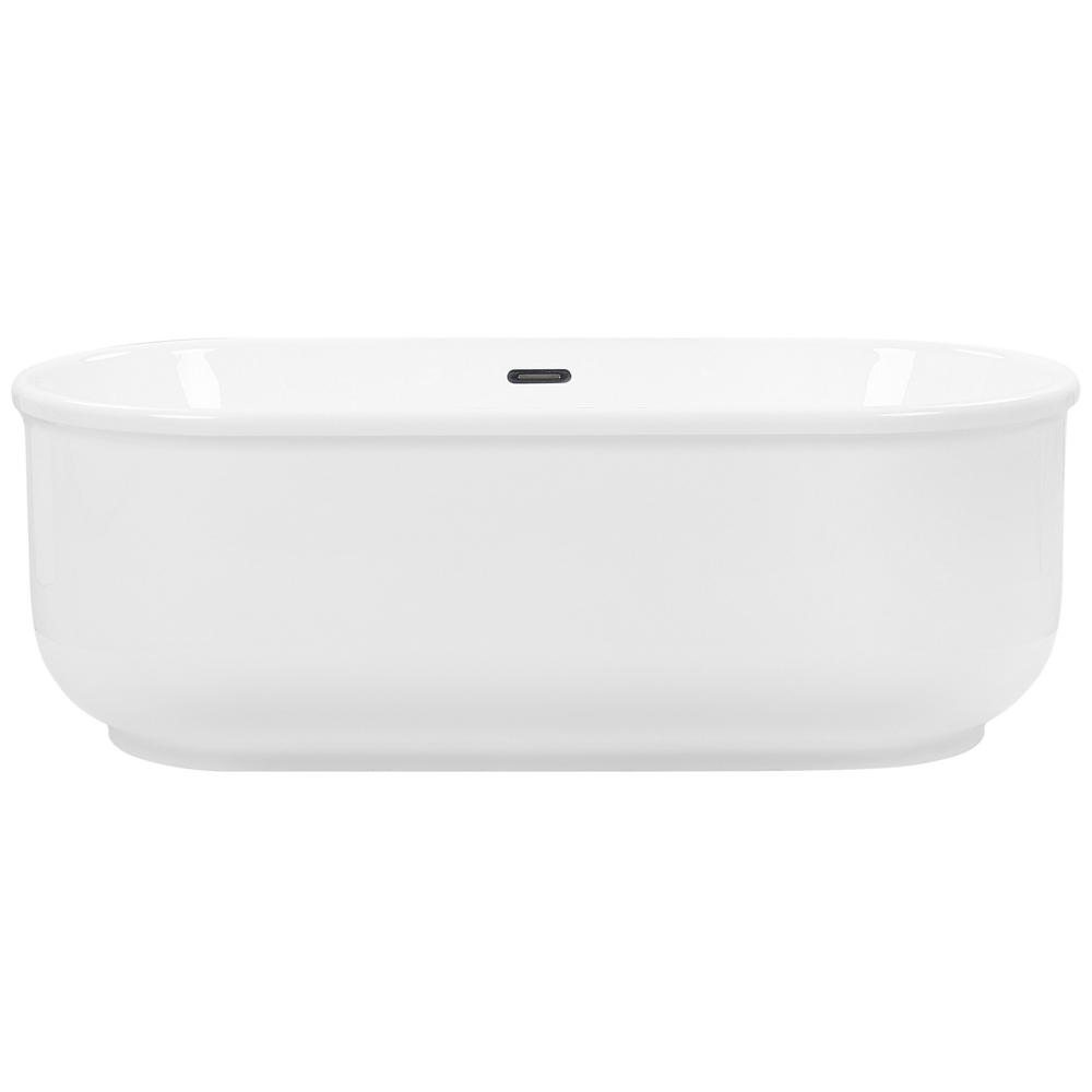 Vasca freestanding bianco lucido sanitario acrilico singolo ovale moderno design minimalista