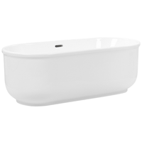 Vasca freestanding bianco lucido sanitario acrilico singolo ovale moderno design minimalista