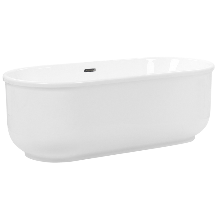 Vasca freestanding bianco lucido sanitario acrilico singolo ovale moderno design minimalista