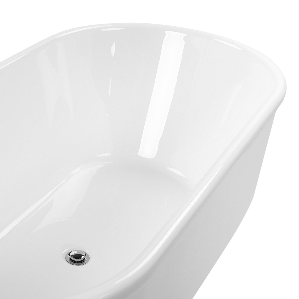 Vasca freestanding bianco lucido sanitario acrilico singolo ovale moderno design minimalista