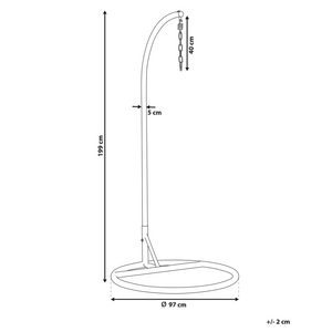 Supporto per Sedia sospesa poltrona pensile in acciaio verniciato a polvere Nero con catena