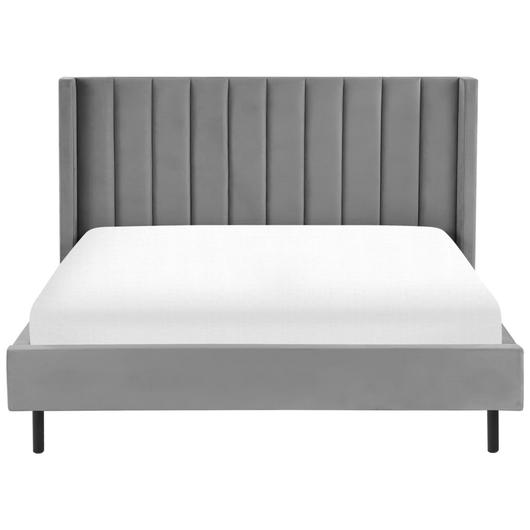 Letto matrimoniale 180 x 200 cm Rete a doghe in velluto grigio