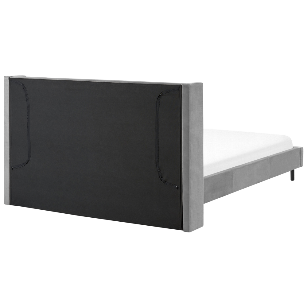 Letto matrimoniale 180 x 200 cm Rete a doghe in velluto grigio