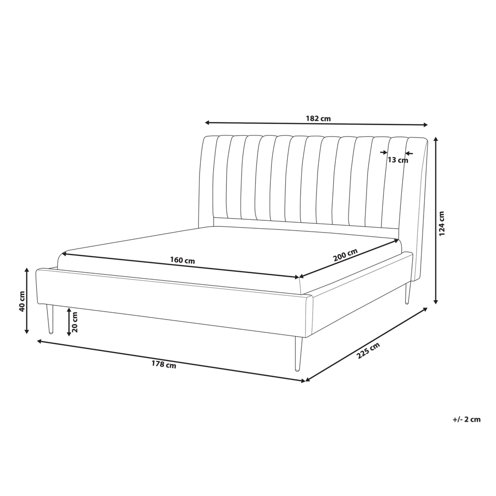 Letto imbottito velluto grigio e oro rete a doghe testiera alta 160 x 200 cm testata alta design retrò
