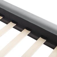 Letto imbottito velluto grigio e oro rete a doghe testiera alta 180 x 200 cm testata alta design retrò