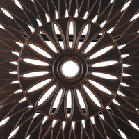 Tavolo da pranzo da giardino in alluminio marrone rettangolare 102 x 165 cm da esterno vintage