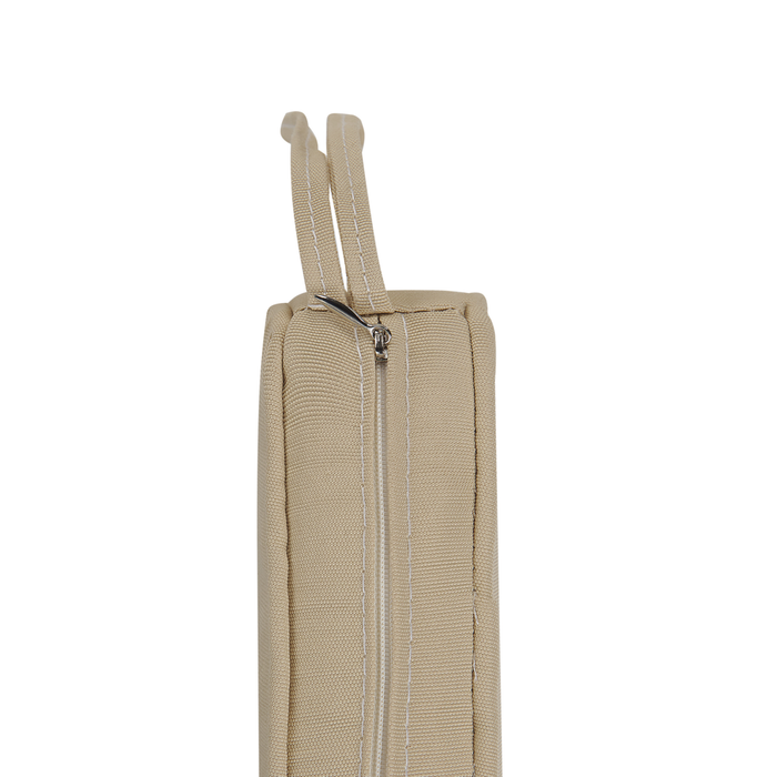 Set di 4 sedie da pranzo da giardino in alluminio marrone beige cuscini per sedili in poliestere vintage