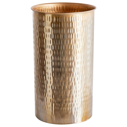 Contenitore decorativo in metallo dorato con coperchio in legno rotondo per contenitore industriale glamour