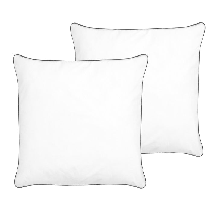 Set 2 Cuscini Letto Cotone Bianco 80 x 80 cm Morbido stile moderno