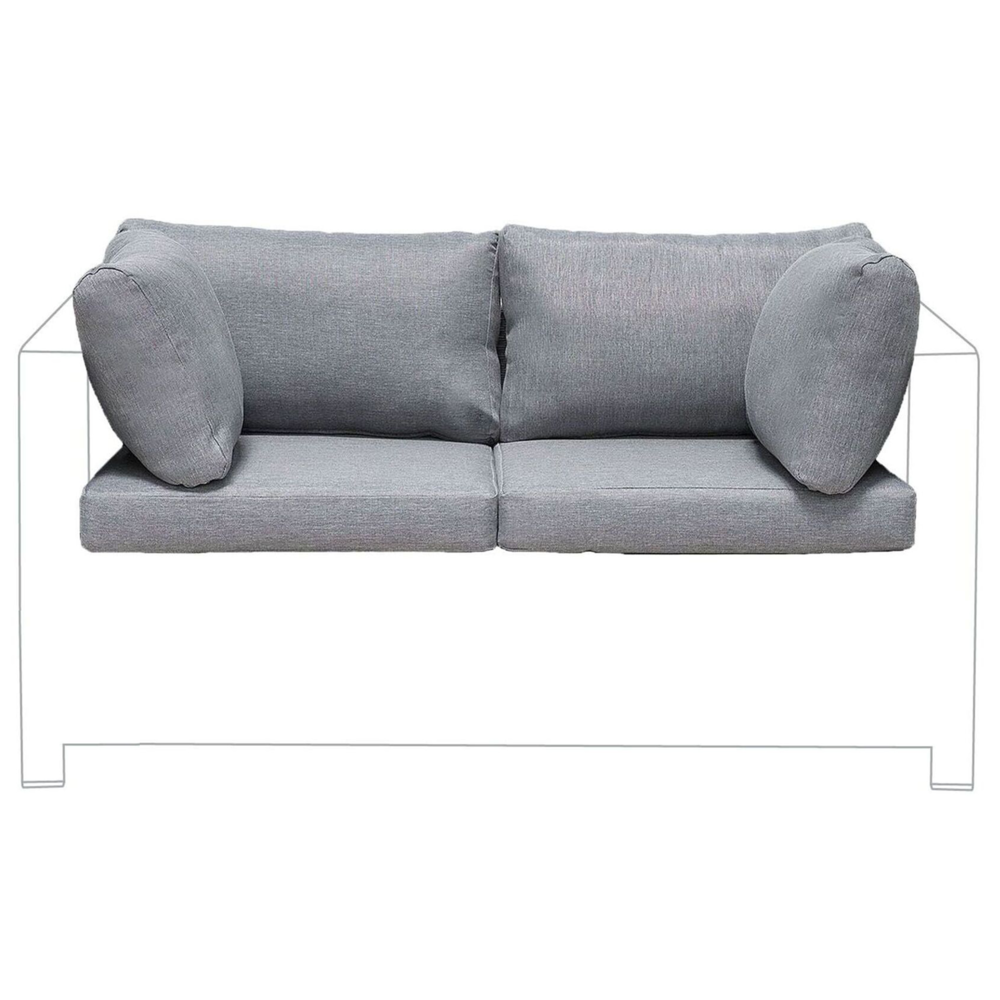 Set fodere per cuscini da esterno in tessuto grigio per mobili da giardino e federe per cuscini