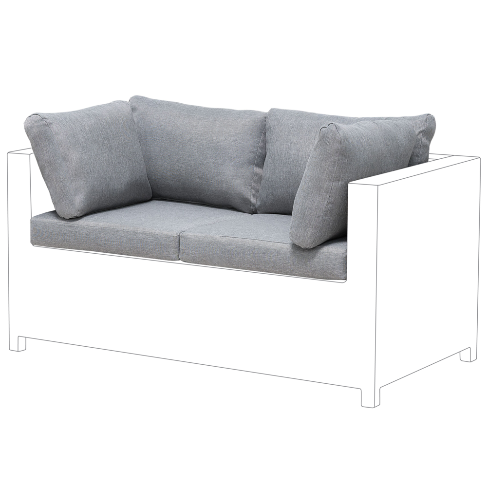 Set fodere per cuscini da esterno in tessuto grigio per mobili da giardino e federe per cuscini