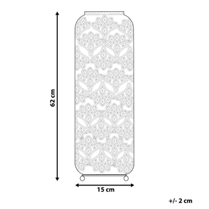 Lampada da Terra Argento Metallo Forma Cilindrica 70 cm Motivo Floreale Glam