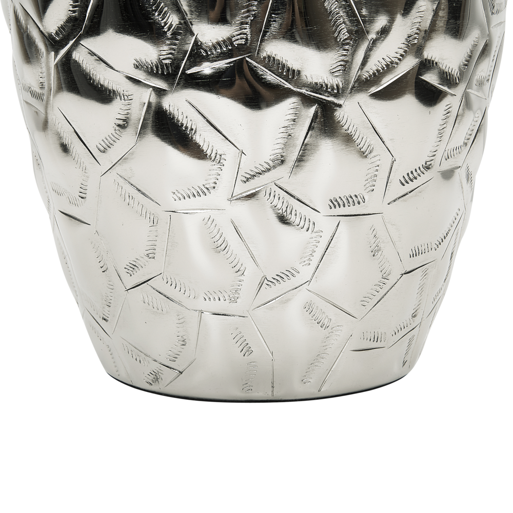 Vaso di fiori in metallo argentato 33 cm decorativo impermeabile moderno soggiorno glamour pezzo