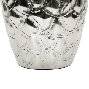 Vaso di fiori in metallo argentato 33 cm decorativo impermeabile moderno soggiorno glamour pezzo