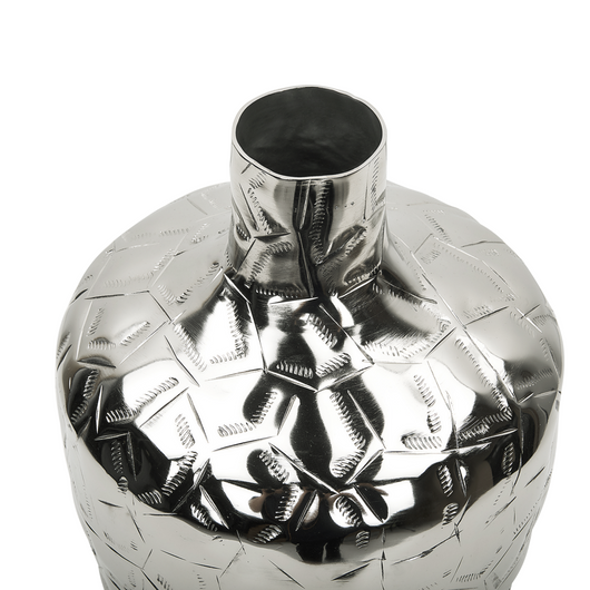 Vaso di fiori in metallo argentato 39 cm decorativo impermeabile moderno soggiorno glamour pezzo