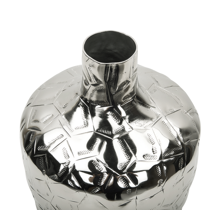 Vaso di fiori in metallo argentato 39 cm decorativo impermeabile moderno soggiorno glamour pezzo