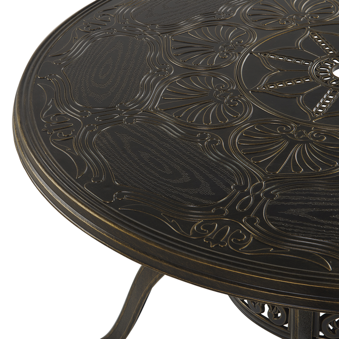 Tavolo da pranzo da giardino in alluminio marrone rotondo ø 100 cm da esterno vintage