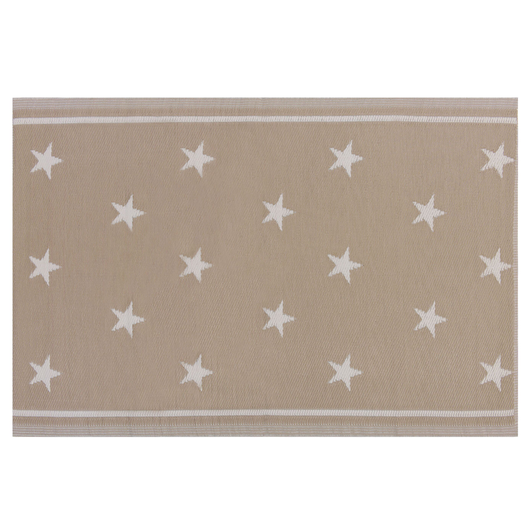 Tappeto per esterno Mat Beige Sintetico 120 x 180 cm Motivo a Stelle Eco Friendly Moderno