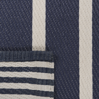 Tappeto per esterno Mat Blu Sintetico 120 x 180 cm Motivo Geometrico a Righe Eco Friendly Moderno Minimalista