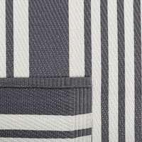 Tappeto da esterno Mat Nero e Grigio Chiaro Sintetico 120 x 180 cm Motivo Rigato Moderno