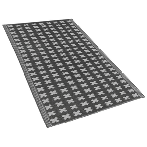 Tappeto da esterno Mat Nero Sintetico 90 x 180 cm Ecologico Moderno Minimalista