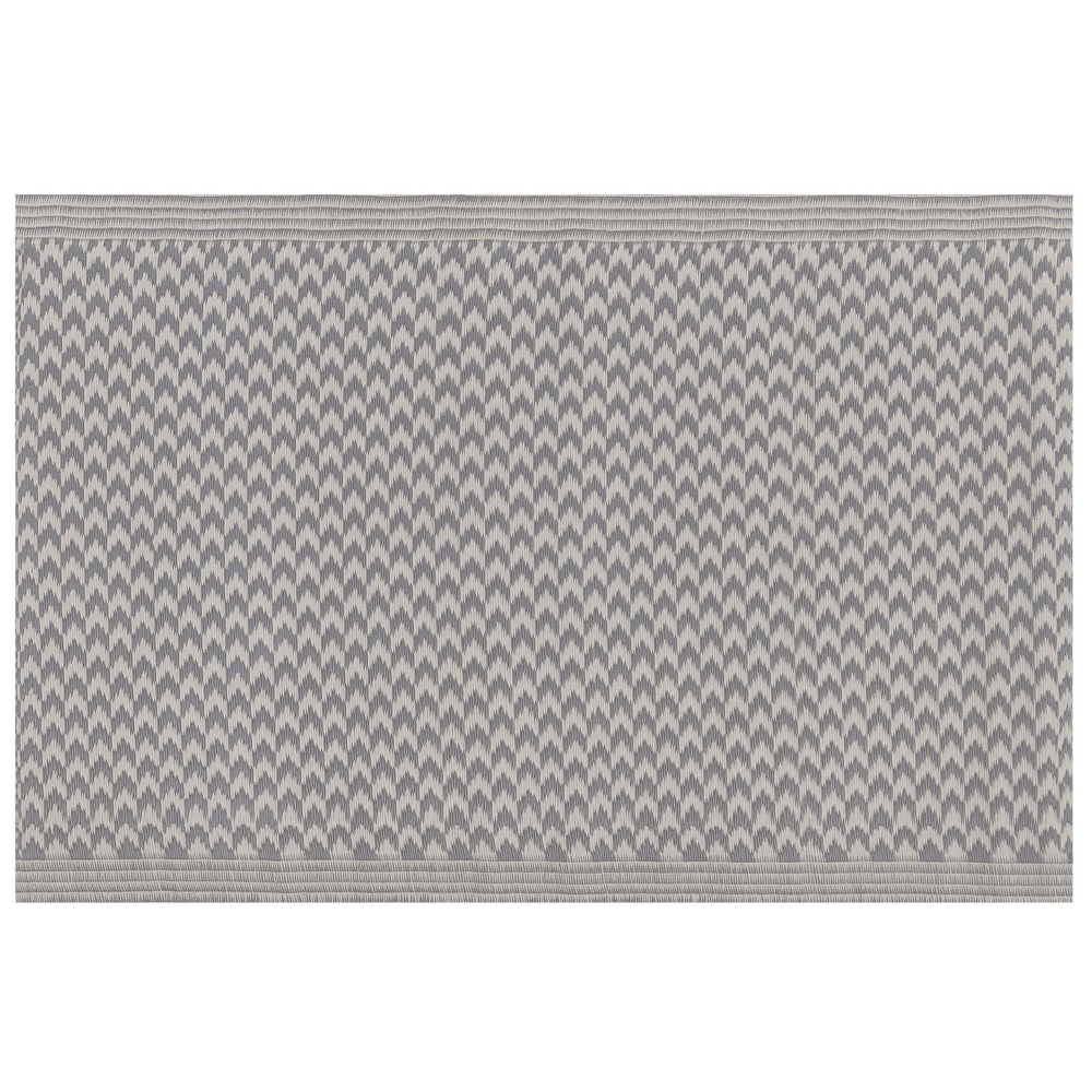 Tappeto per esterni Grigio Materiali sintetici Rettangolare 60 x 90 cm Motivo Chevron Accessori per balconi