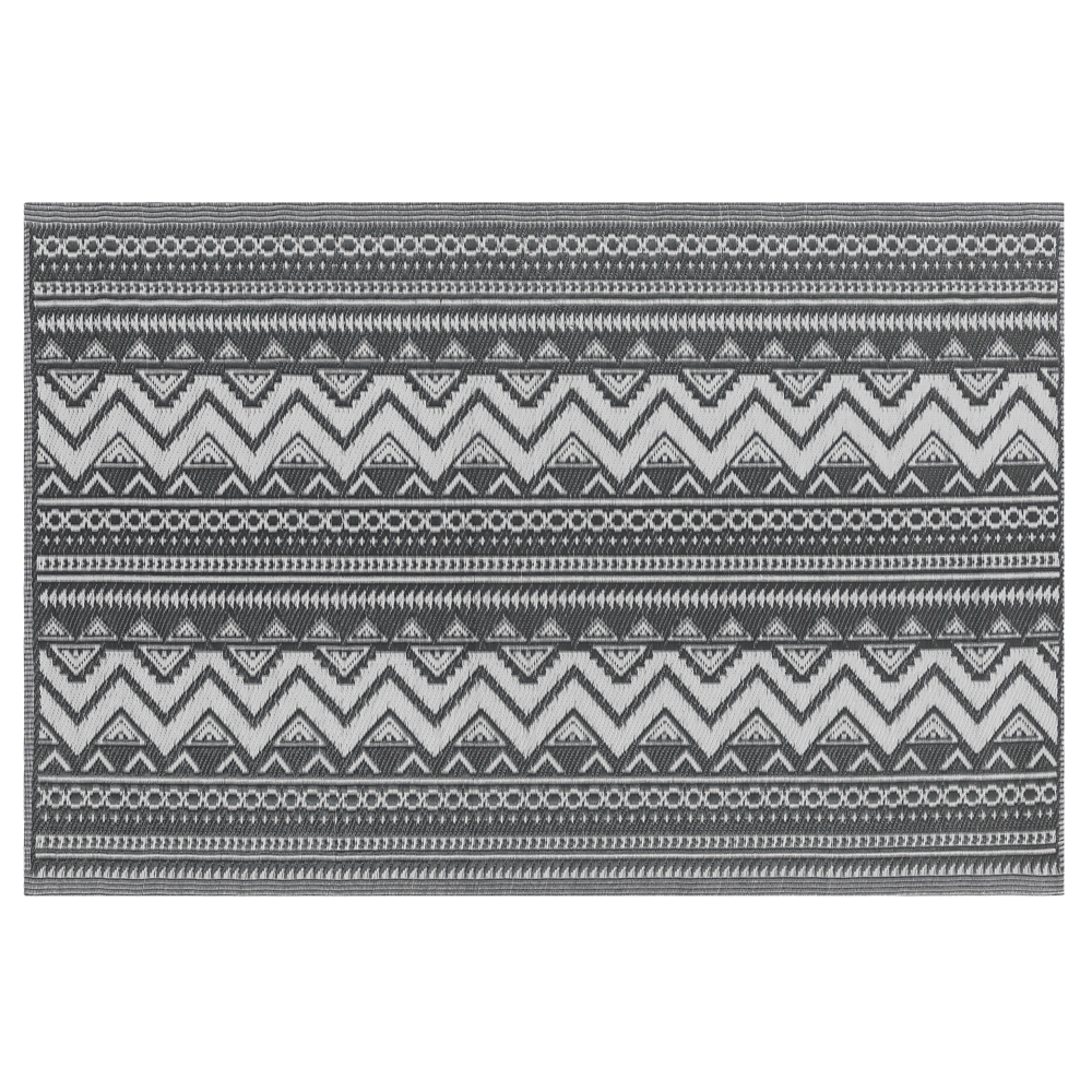 Tappeto da esterno Mat Nero Sintetico 120 x 180 cm Ecologico Scandinavo Moderno Minimalista