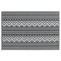 Tappeto da esterno Mat Nero Sintetico 120 x 180 cm Ecologico Scandinavo Moderno Minimalista