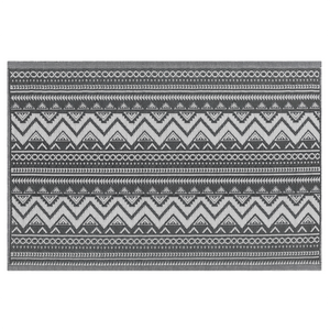 Tappeto da esterno Mat Nero Sintetico 120 x 180 cm Ecologico Scandinavo Moderno Minimalista