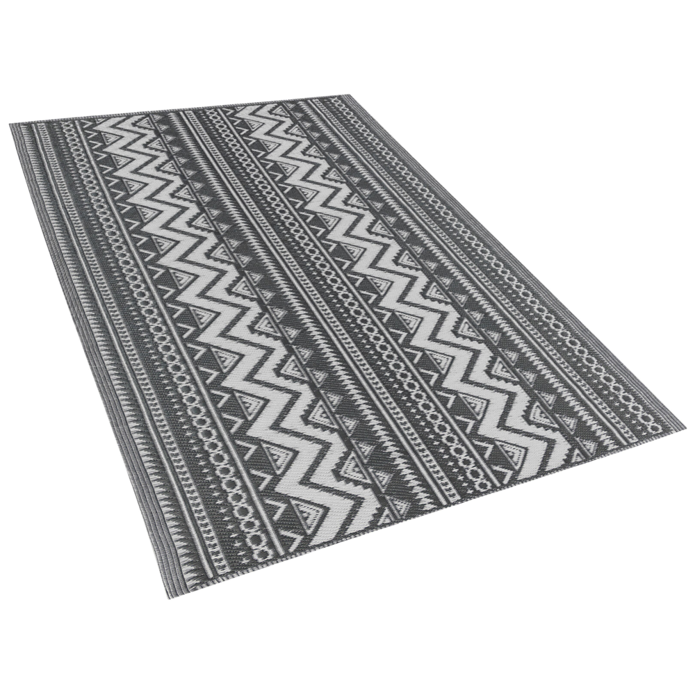 Tappeto da esterno Mat Nero Sintetico 120 x 180 cm Ecologico Scandinavo Moderno Minimalista