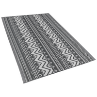 Tappeto da esterno Mat Nero Sintetico 120 x 180 cm Ecologico Scandinavo Moderno Minimalista