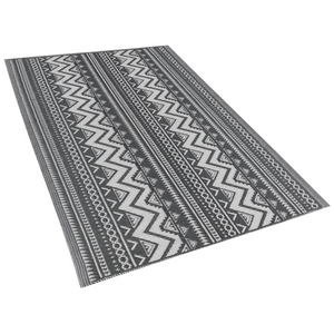 Tappeto da esterno Mat Nero Sintetico 120 x 180 cm Ecologico Scandinavo Moderno Minimalista