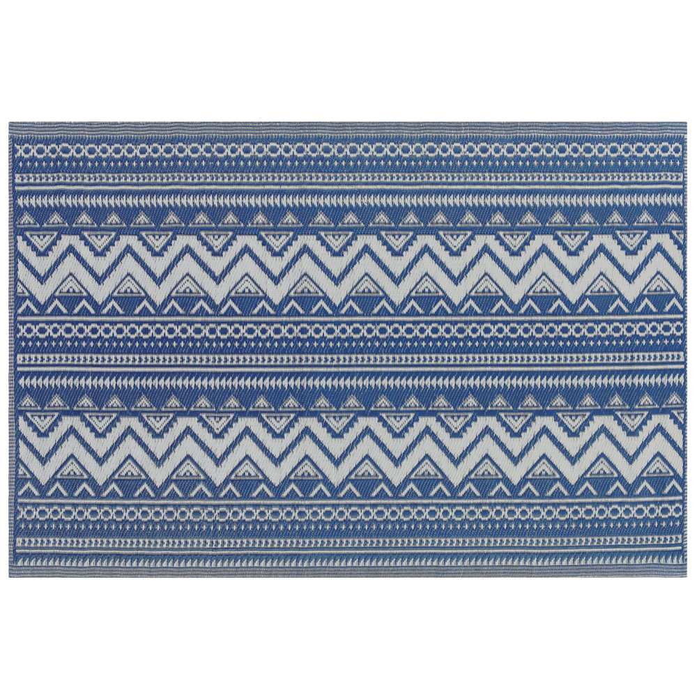 Tappeto per esterno Mat Blu Sintetico 120 x 180 cm Ecologico Scandinavo Moderno Minimalista