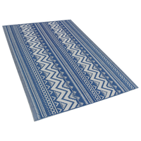Tappeto per esterno Mat Blu Sintetico 120 x 180 cm Ecologico Scandinavo Moderno Minimalista