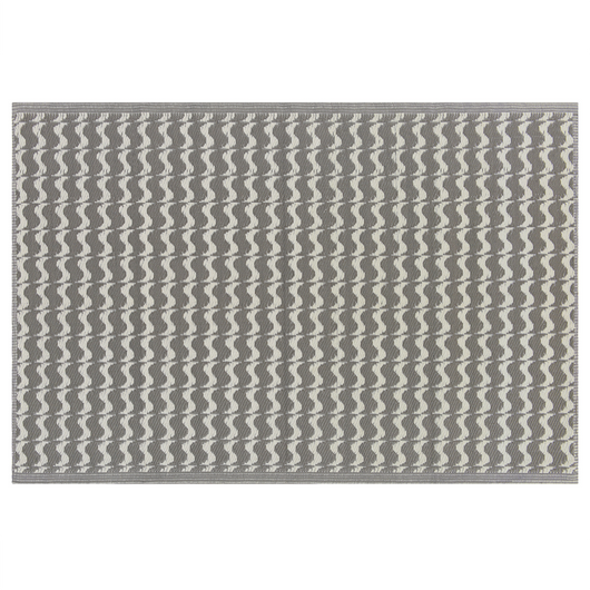 Tappeto per esterni Grigio Materiali sintetici Rettangolare 120 x 180 cm Motivo geometrico ondulato Accessori da balcone