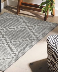 Tappeto per esterni grigio 60 x 105 cm tessuto jacquard patio terrazza soggiorno interno