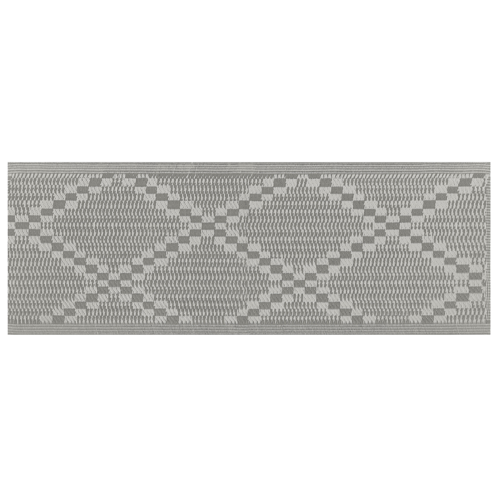 Tappeto per esterni grigio 60 x 105 cm tessuto jacquard patio terrazza soggiorno interno