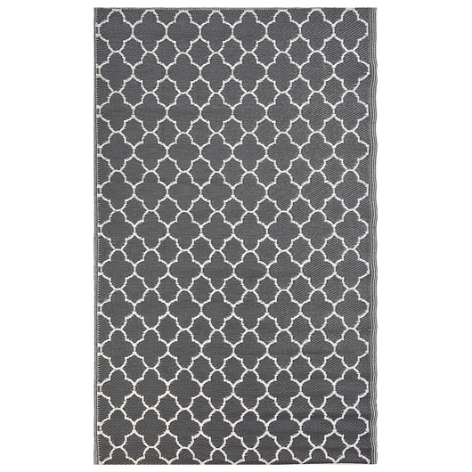 Tappeto per esterni Grigio Materiali sintetici Rettangolare 120 x 180 cm Motivo Quadrifoglio Accessori per balconi