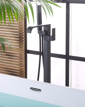 Miscelatore vasca da bagno di colore Nero Opaco cromato freestanding stile moderno