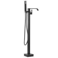 Miscelatore vasca da bagno di colore Nero Opaco cromato freestanding stile moderno
