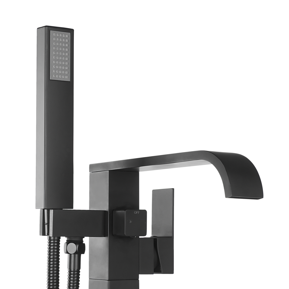 Miscelatore vasca da bagno di colore Nero Opaco cromato freestanding stile moderno